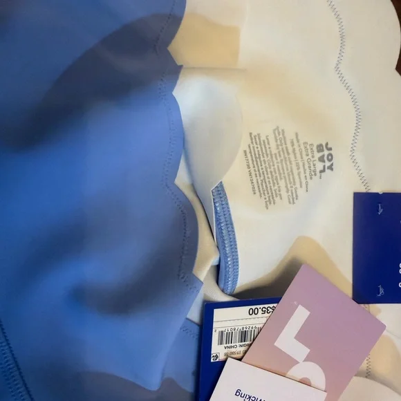 JoyLab Blue Scallop Leggings with White Trim - Picture 6 of 6